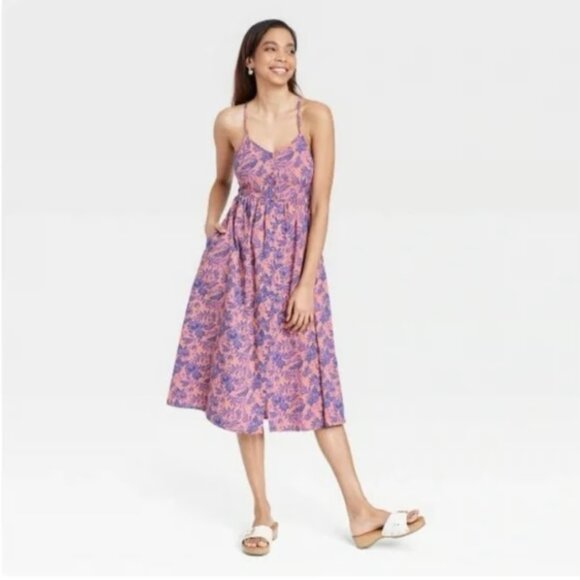 Women's Sleeveless Tie-Back A-Line Sundress Dress - Universal Thread - XS - Picture 1 of 8